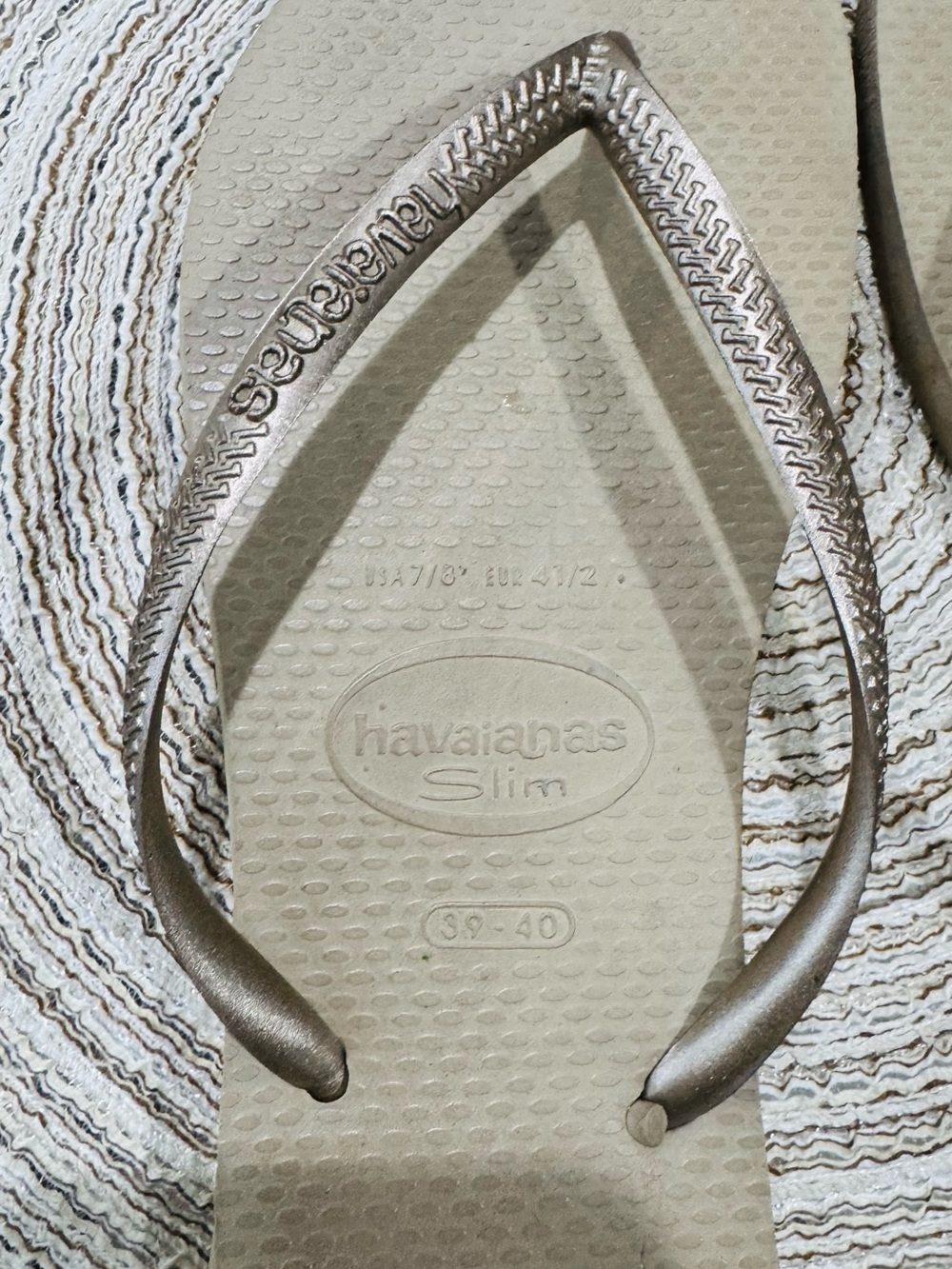 Havaianas Slim Metallic Taupe Sandals - Neutral Metallic